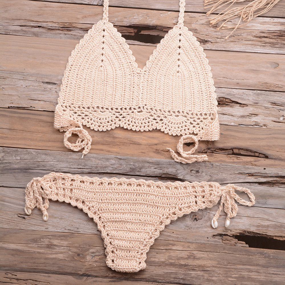 Crochet Luxe Bralette & High-Waist Brief Set