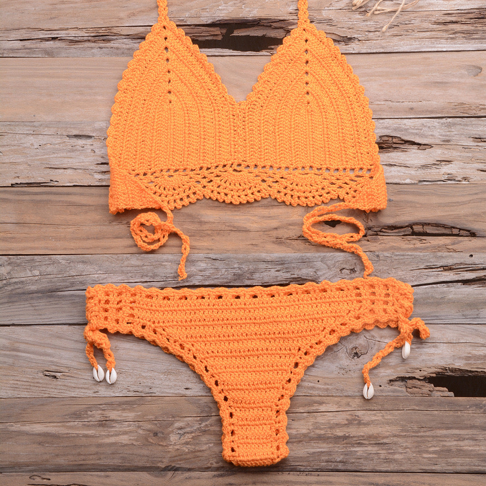 Crochet Luxe Bralette & High-Waist Brief Set