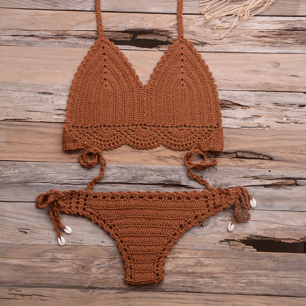 Crochet Luxe Bralette & High-Waist Brief Set