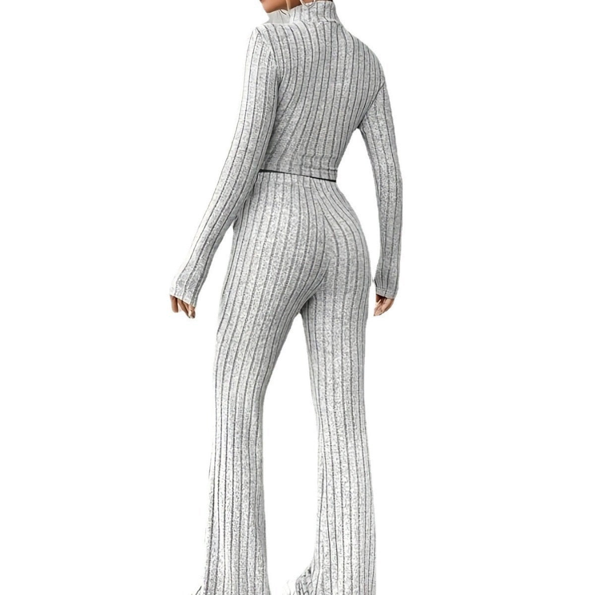 Autumn New Long Sleeve Knitted Two-Piece Outfit – Women’s Casual Sweater and Pants Set